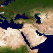 Flugroute Kurztrip nach Indien
